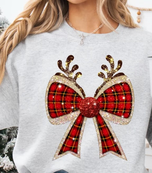 Plaid Glitter Bow